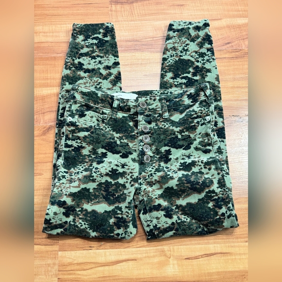 Anthropologie Pilcro High Rise Corduroy Green Camo US 26 - Picture 5 of 10